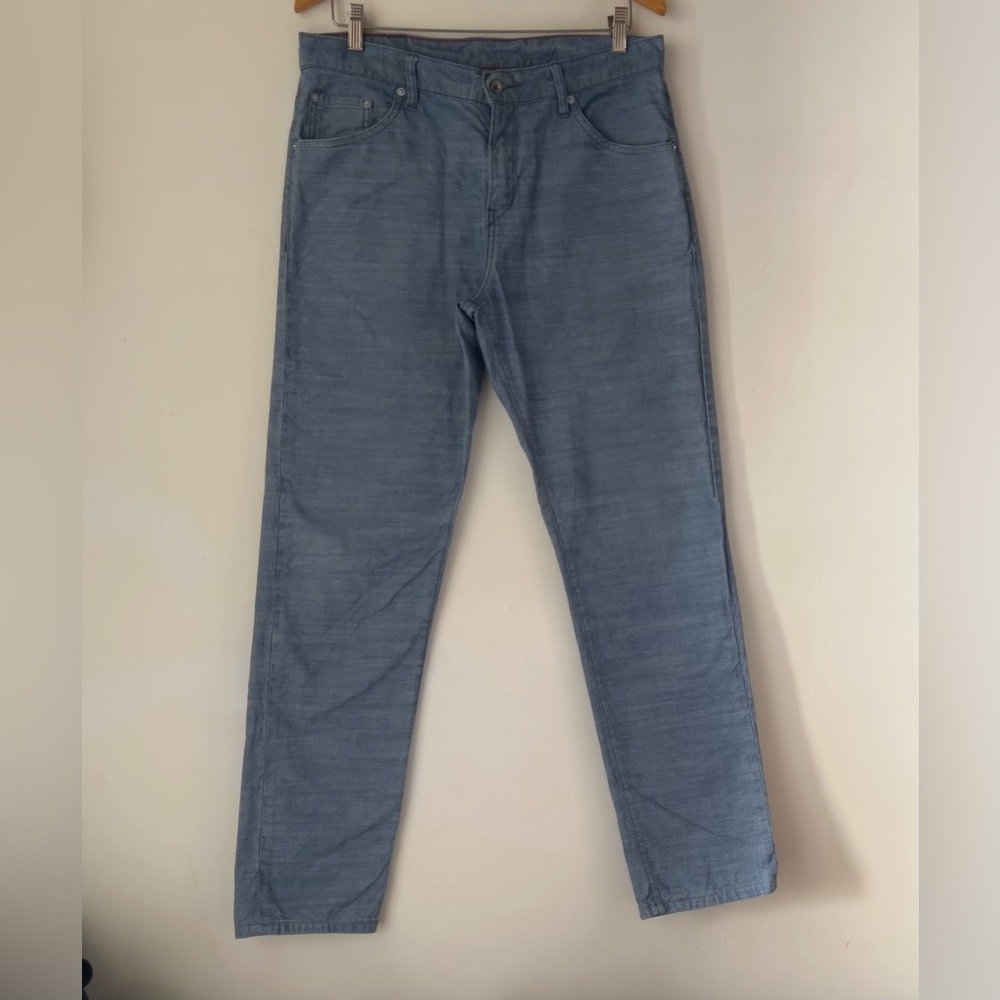 RALEIGH DENIM Handcrafted Signed Graham Jeans Straight Leg USA Sz 33 Lightweight